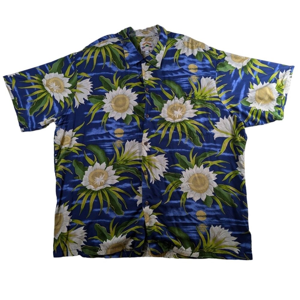 Pineapple Juice Hawaiian Classic Mens XXL Button Up Shirt Floral Made In Hawaii